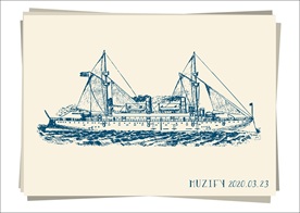 巨型舰船手绘稿