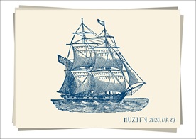 双层帆船邮轮手绘稿