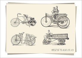 4款入老式手绘自行车