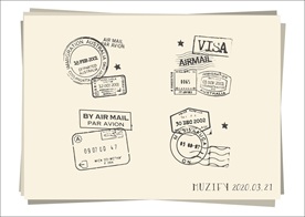 4款入复古邮戳素描画1