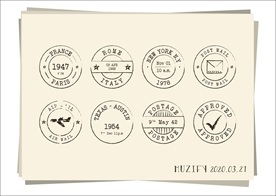 8款入复古邮戳设计