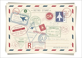 明信片邮戳信件