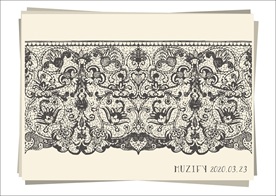 蕾丝花边底纹素描画