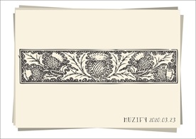 复古花卉花边素描画