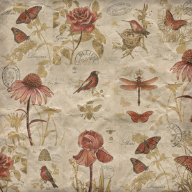 复古田园碎花图案背景