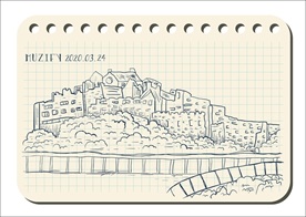 风景写生素描画