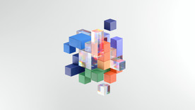 多彩立方体不规则团状场景壁纸