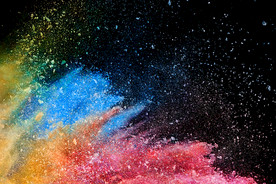 黑底蓝红黄粉末飞溅壁纸