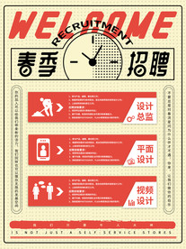 简约春季招聘宣传海报