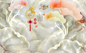 家和富贵玉雕彩雕荷花