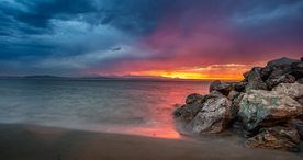 彩霞日出夕阳火烧云