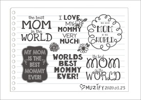 母亲节涂鸦风格手绘