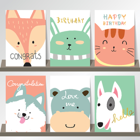 卡通儿童生日卡片