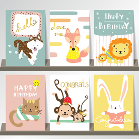 卡通儿童生日卡片