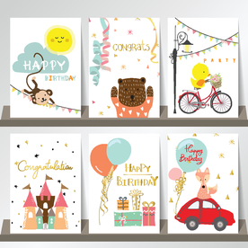 卡通儿童生日卡片