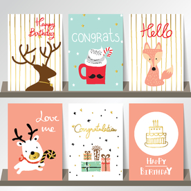 卡通儿童生日卡片