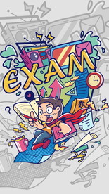 蒸汽波男孩学习插画