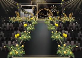 黑金色婚礼效果图