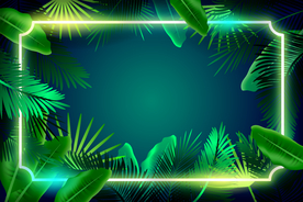 霓虹灯叶子背景