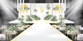 白色主题婚礼 白绿色