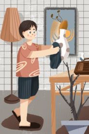 打扫卫生插画