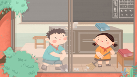 打扫卫生插画