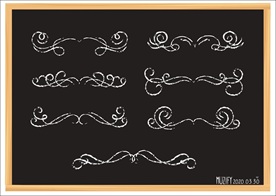 7款入花边粉笔画