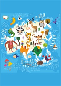 小清新涂鸦卡通插画