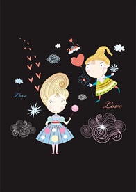 小清新涂鸦卡通插画