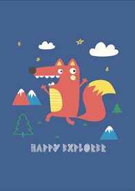 小清新涂鸦卡通插画