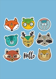 小清新涂鸦卡通插画