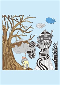 小清新涂鸦卡通插画