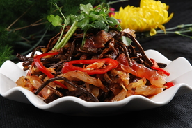茶树菇拌牛筋