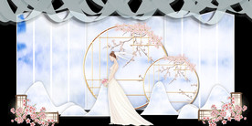 水墨新中国风婚礼设计背景