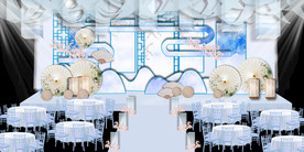 水墨新中国风婚礼设计背景