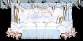 水墨新中国风婚礼设计背景