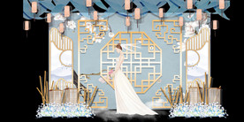 水墨新中国风婚礼设计背景