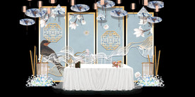 水墨新中国风婚礼设计背景