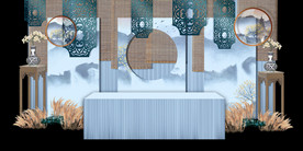 水墨新中国风婚礼设计背景