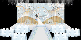 水墨新中国风婚礼设计背景