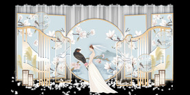 水墨新中国风婚礼设计背景