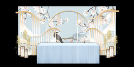 水墨新中国风婚礼设计背景