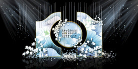 水墨新中国风婚礼设计背景