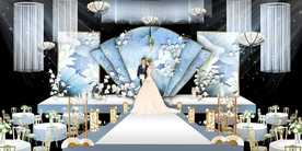 水墨新中国风婚礼设计背景