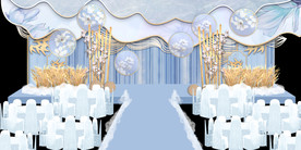 水墨新中国风婚礼设计背景