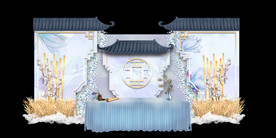 水墨新中国风婚礼设计背景