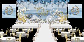 水墨新中国风婚礼设计背景