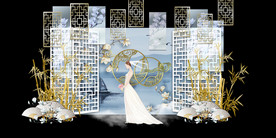 水墨新中国风婚礼设计背景