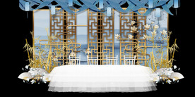 水墨新中国风婚礼设计背景