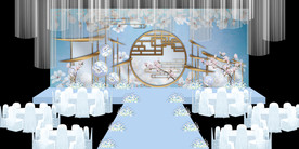 水墨新中国风婚礼设计背景